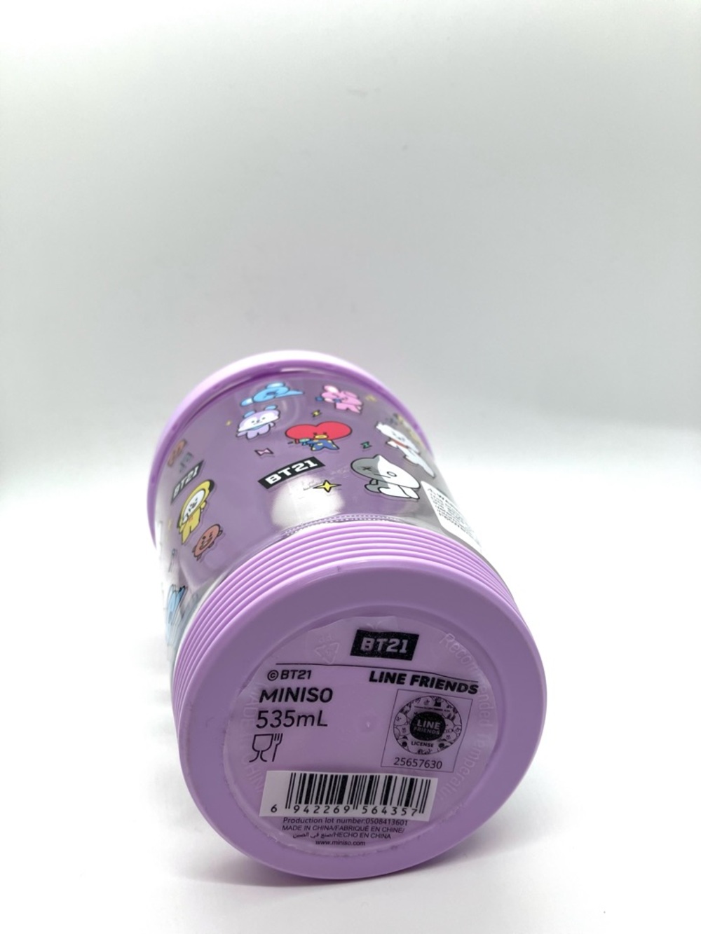 BT21 x Miniso Purple and Clear Tumbler with Straw, New - Picture 5 of 5